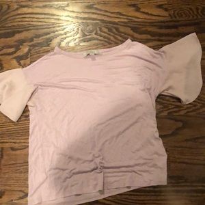 Winged sleeve pink top